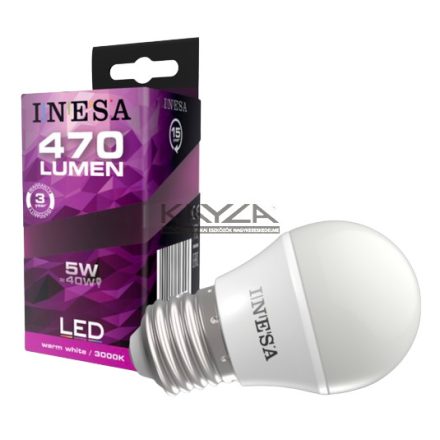 INESA 60645 LED Ball 5W 470lm 3000K E27 160° G3