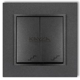   GAO MINI 4119H  DUPLA VÁLTÓKAPCSOLÓ KERETTEL METÁL GRAFIT