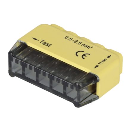 TRACON RVU2,5-5 Csavarnélküli vezetékössz.sárga 50DB/DOBOZ 18186