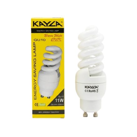 KAYLA GU10s 11W 2700K Warm White spirál kompakt izzó