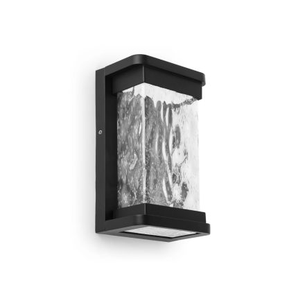 LUTEC-STARRY 5185701012 LED-es kültéri fali villanyfényszóró üvegkerettel, 16.5W, 795LM, 3000K, fekete