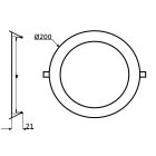 INESA 60542 DL200 Downlight Round 15W 1120lm 4000K 120° G3