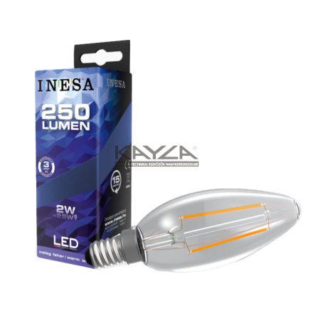 INESA 60296 Filament Candle 2W 250lm 2700K E14 300° G2