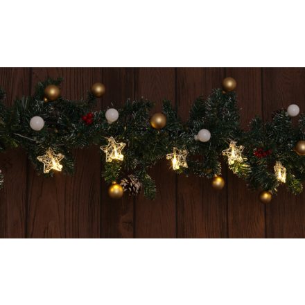 Tracon LED karácsonyi lánc, csillag,fém, elemes (X22059)