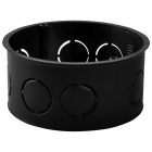 TRACON D80 Perforált kötődoboz süllyesztett, sima, fekete