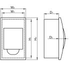 Tracon EDS-12/1 Süllyesztett elosztódoboz, füstszínű ajtóval, N/PE sínnel 1×12 modul, IP40