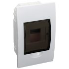 Tracon EDS-4/1 Süllyesztett elosztódoboz, füstszínű ajtóval, N/PE sínnel 1×4 modul, IP40