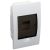 Tracon EDS-4/1 Süllyesztett elosztódoboz, füstszínű ajtóval, N/PE sínnel 1×4 modul, IP40