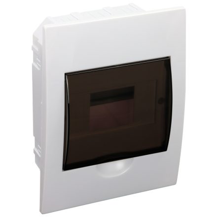 Tracon EDS-6/1 Süllyesztett elosztódoboz, füstszínű ajtóval, N/PE sínnel 1×6 modul, IP40