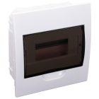 Tracon EDS-8/1 Süllyesztett elosztódoboz, füstszínű ajtóval, N/PE sínnel 1×8 modul, IP40