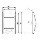 Tracon EDS-8/1 Süllyesztett elosztódoboz, füstszínű ajtóval, N/PE sínnel 1×8 modul, IP40