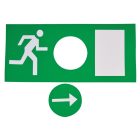 Tracon EXIT-01-J Élvilágítós LED kijáratjelző ragasztható piktogramokkal 230V, 50Hz, 13×LED, 3h, 2,4V / 900mAh, Ni-Cd
