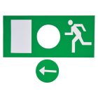 Tracon EXIT-01-J Élvilágítós LED kijáratjelző ragasztható piktogramokkal 230V, 50Hz, 13×LED, 3h, 2,4V / 900mAh, Ni-Cd