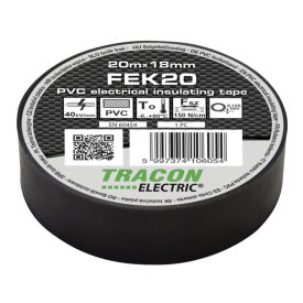 Tracon szigetelőszalag, fekete, 20m, FEK20
