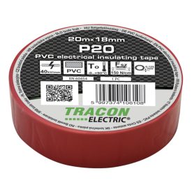 Tracon szigetelőszalag, piros, 20m, P20