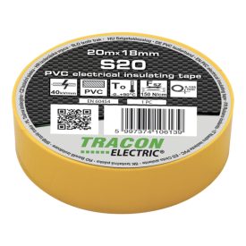 Tracon szigetelőszalag, sárga, 20m, S20