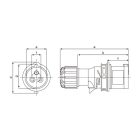 Tracon TICS-014H Ipari csatlakozó dugó, külső tömítőszelencével 16A, 400V, 3P+E, 6h, IP44