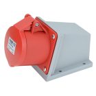 Tracon TICS-124 Felületre szerelhető ipari csatlakozóaljzat 32A, 400V, 3P+E, 6h, IP44