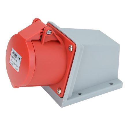 Tracon TICS-124 Felületre szerelhető ipari csatlakozóaljzat 32A, 400V, 3P+E, 6h, IP44