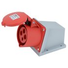 Tracon TICS-124 Felületre szerelhető ipari csatlakozóaljzat 32A, 400V, 3P+E, 6h, IP44
