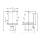 Tracon TICS-125 Felületre szerelhető ipari csatlakozóaljzat 32A, 400V, 3P+N+E, 6h, IP44