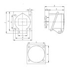 Tracon TICS-324 Beépíthető ferde ipari csatlakozóaljzat 32A, 400V, 3P+E, 6h, IP44